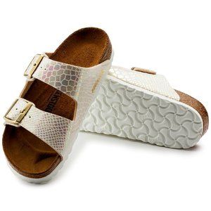 ***BIRKENSTOCK Arizona EU39 Cream Shiny Snake Print***
